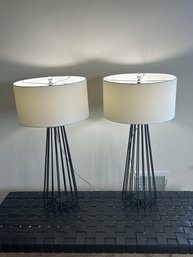 Pair Of Safavieh Wire Lamps With Licite Accents (1 Of 2)