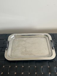 Silver Platter With Leather Handles