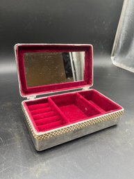 Vintage Goldinger Silver Plated Jewelry Box With Mirror