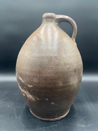 14' Antique Stoneware Salt Glazed Brown Jug