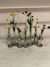 Metal Vases With Faux Flowers
