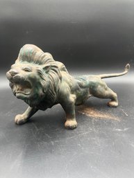 19' Chinese IRON Male Lion Statue