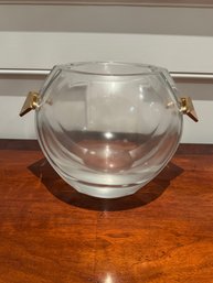 Baccarat Glass Vase With Gold Handles