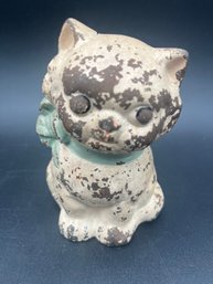 5' Hubley Cast Iron Kitten With Blue Bow
