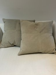 Pair Of Restoration Hardware Suede Throw Pillows