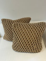 Pair Of Woven Throw Pillows