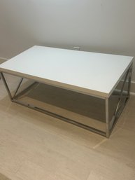 Chrome And White Lacquer Coffee Table (2of2)