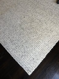 16x15 Woven Wool Rug  White With Blue Accents