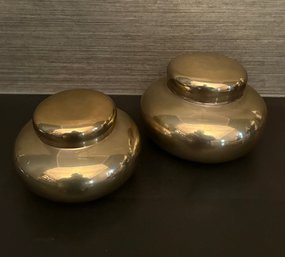 2 Brass Jars