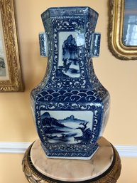 Blue And White Asian Vase