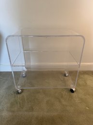 Vintage Lucite Cart On Wheels