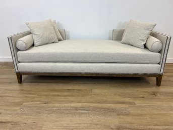 #1 Of 2 Four Hands Mercury Double Chaise  With Nailhead Detailing