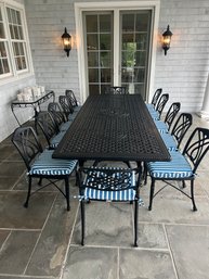 Gensun Metal Outdoor Table With 12 Chairs And 2 Extenders Retails Over $14k