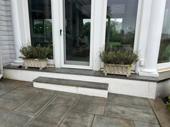 Pair Of Cement Rectangular Planters
