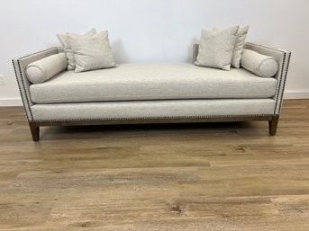 #2 Of 2 Four Hands Mercury Double Chaise  With Nailhead Detailing