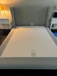 Williams Sonoma Light Blue Upholstered Queen Bed