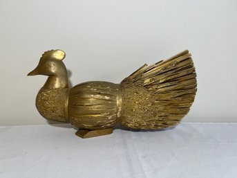 Vintage Bird Decoy With Straw Husk