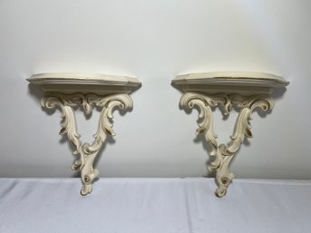 Syroco Wood Decorative Wall Shelves With Plate Indentation