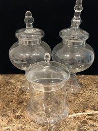 Lot Of 3 Glass Jars