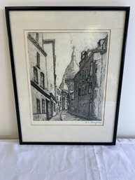 Montmartre, Paris Etching By H. L. Brugmans