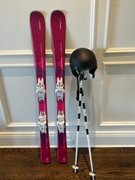 Womens Elan Skis 140s And Bindings With Helmet And Poles
