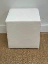 White Leather Cube Stools 1 Of 3 Available