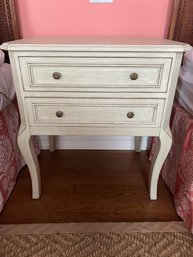Louis J Solomon 2 Drawer White Washed Green Painted Night Stand
