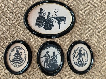 Set Of 4 Victorian Style Needle Point