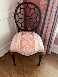 Spider Back Accent Chair With Gold Gilt Trim