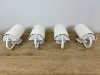 Set Of 4 White Valaisinpaja Oy Alvar Aalto Metal Wall Sconces