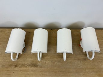 Set Of 4 White Valaisinpaja Oy Alvar Aalto Metal Wall Sconces