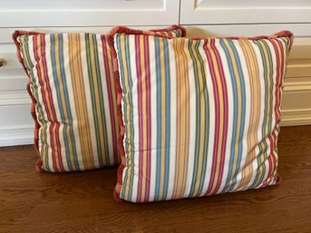 Pair Of Striped Throw Pillows