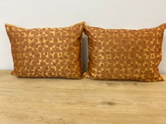 Set Of Two Ann Gish Silk Pillows