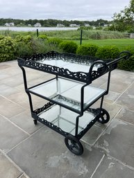 Brown Jordan 3 Tier Metal Bar Cart