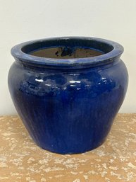 Blue Glazed Ceramic Planter