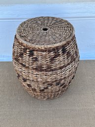 Large Handwoven Basket With Cover