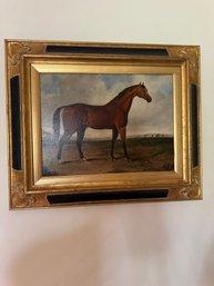 Oil On Canvas Horse Painting Signed Marcia Wallace