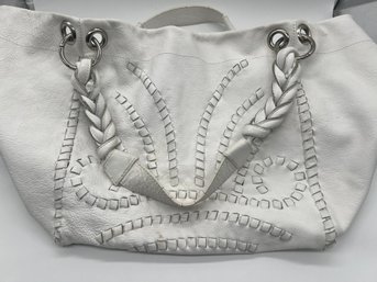 Sabina White Leather Slouch Bag