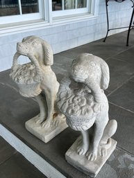 Pair Of Cement Dogs (2 Of 2 Sets)