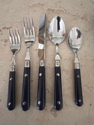 Set For 12 Le Prix Navy Blue Flatware
