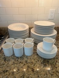 Set Of Pier One New Essential Classic White Porcelain Dishes