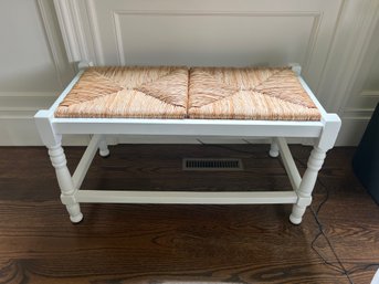 White Bench With Rushed Seating