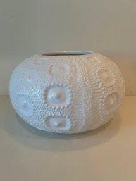 Round White Ceramic Vase