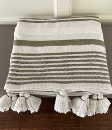 Rachel Zoe Sage And White Throw Blanket