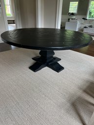 Large Round Black Pedestal Dining Table