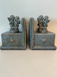Ceramic Cherub Bookends
