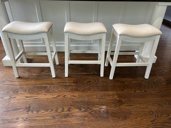 Set Of 3 Upholstered Counter Stools