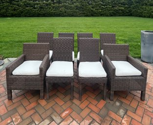 8 Woven Vinyl Dining Chairs