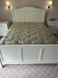 White Painted Queen Bed With Sealy Mattress PURPLE ROOM