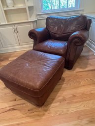 Leather Armchair And Ottoman